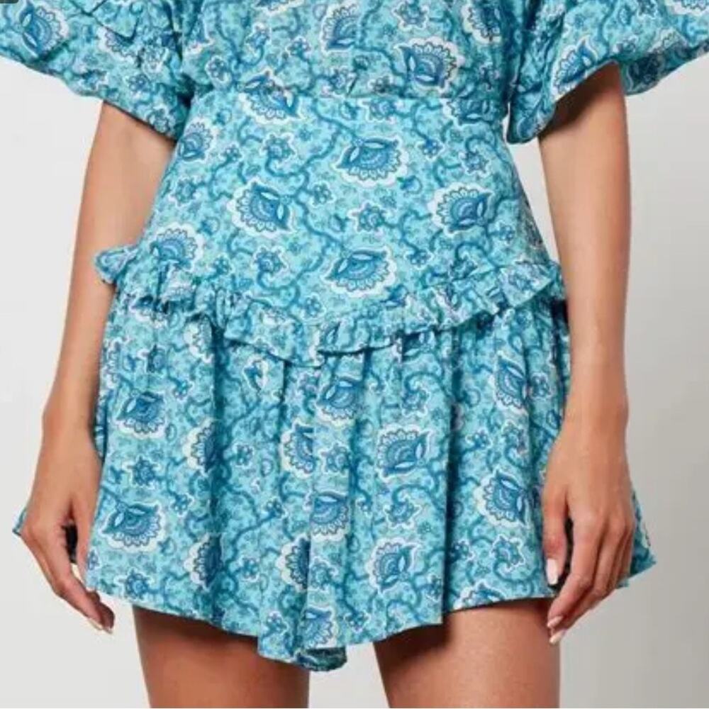 NWT Rhode Namik Printed Cotton-Blend Mini Skirt Sz 8
